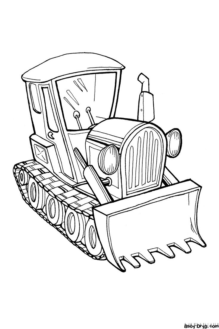 Crawler bulldozer Coloring Page | Coloring Bulldozer