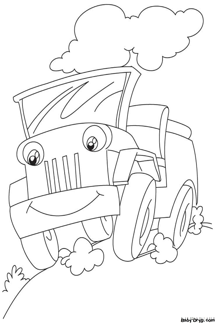 Cute Jeep Coloring Page | Coloring Jeep