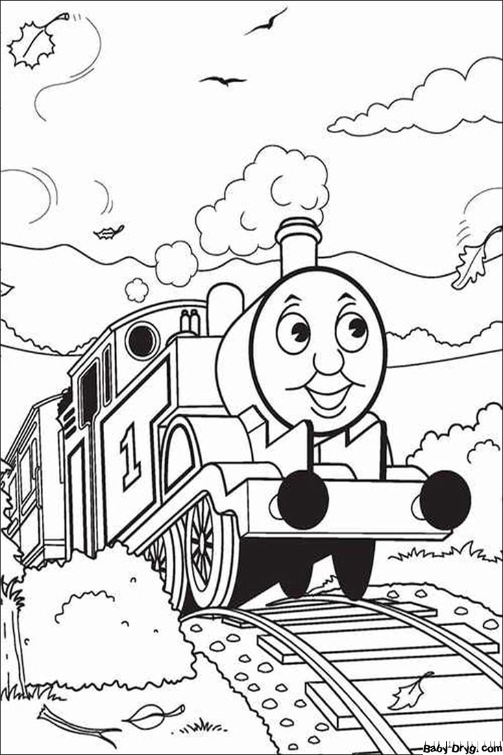 Cute Train Coloring Page | Coloring Trains / Steam locomotives / Electric trains