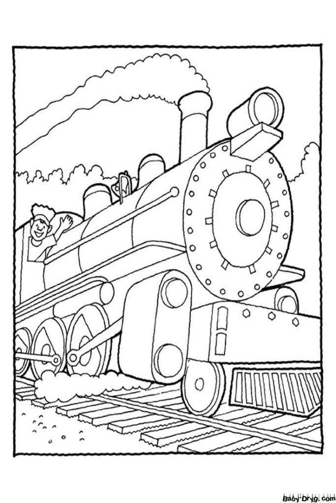 Diesel Train Coloring Page | Coloring Trains / Steam locomotives / Electric trains