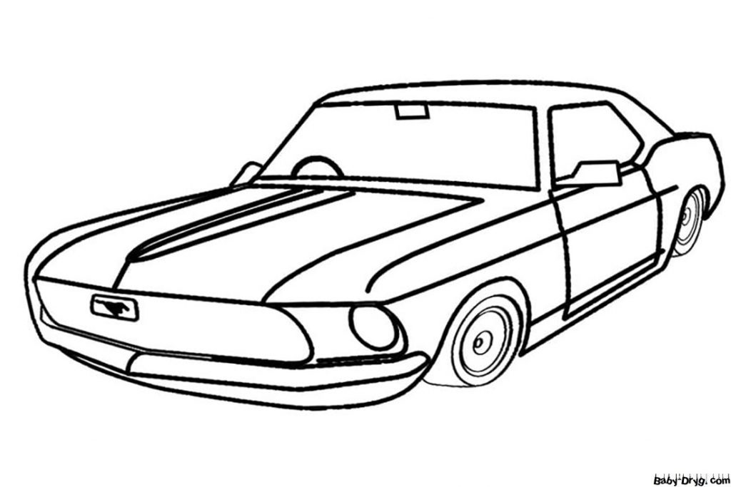 Easy Ford Mustang Coloring Page | Coloring Mustang