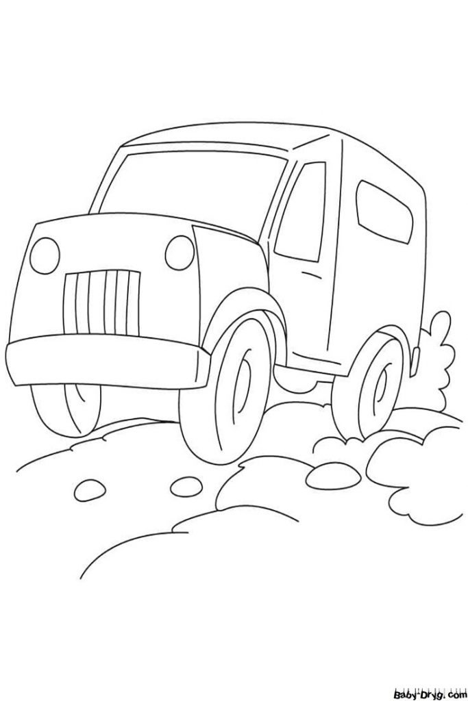 Easy Jeep Coloring Page | Coloring Jeep