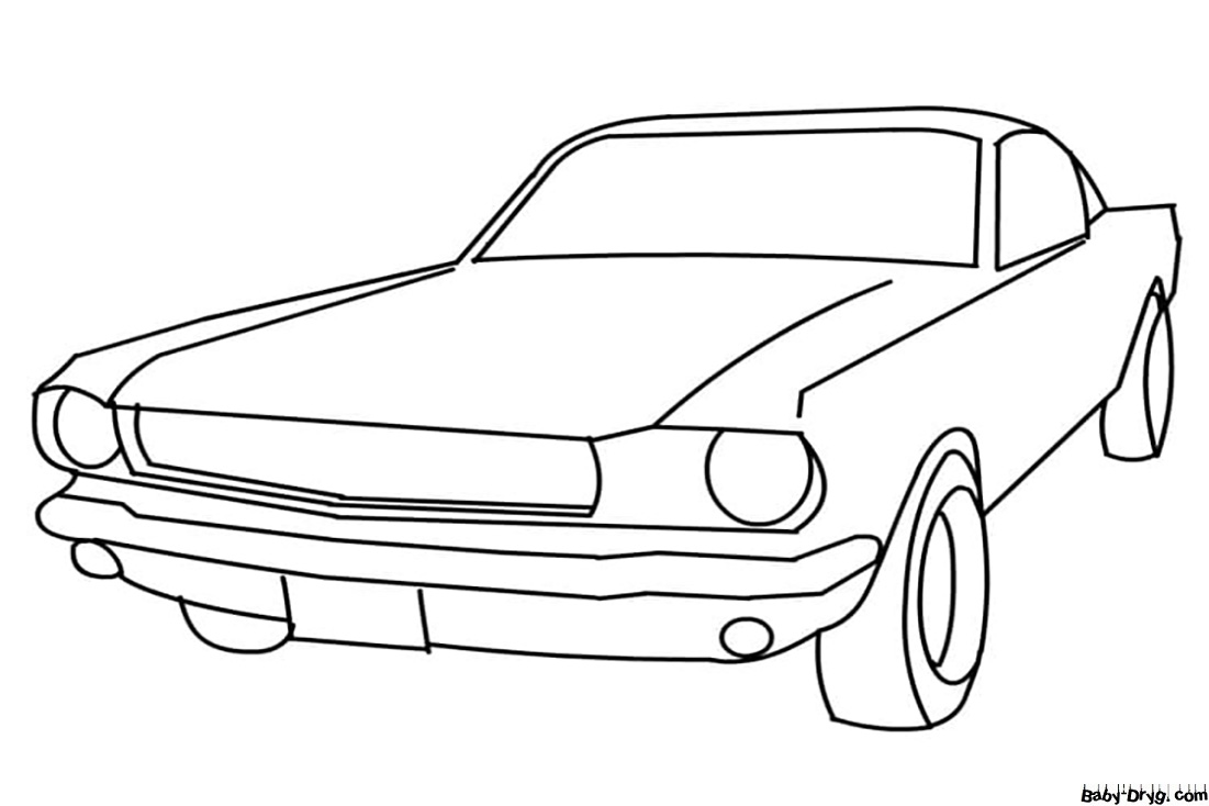 Easy Mustang Coloring Page | Coloring Mustang