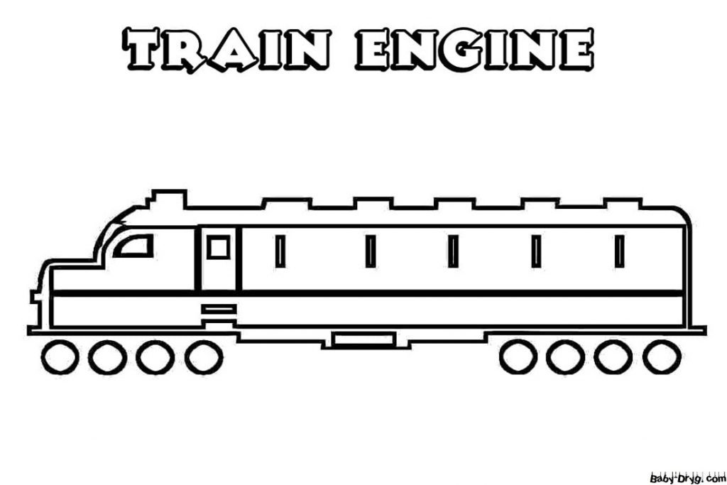 Easy Train Engine Coloring Page | Coloring Trains / Steam locomotives / Electric trains