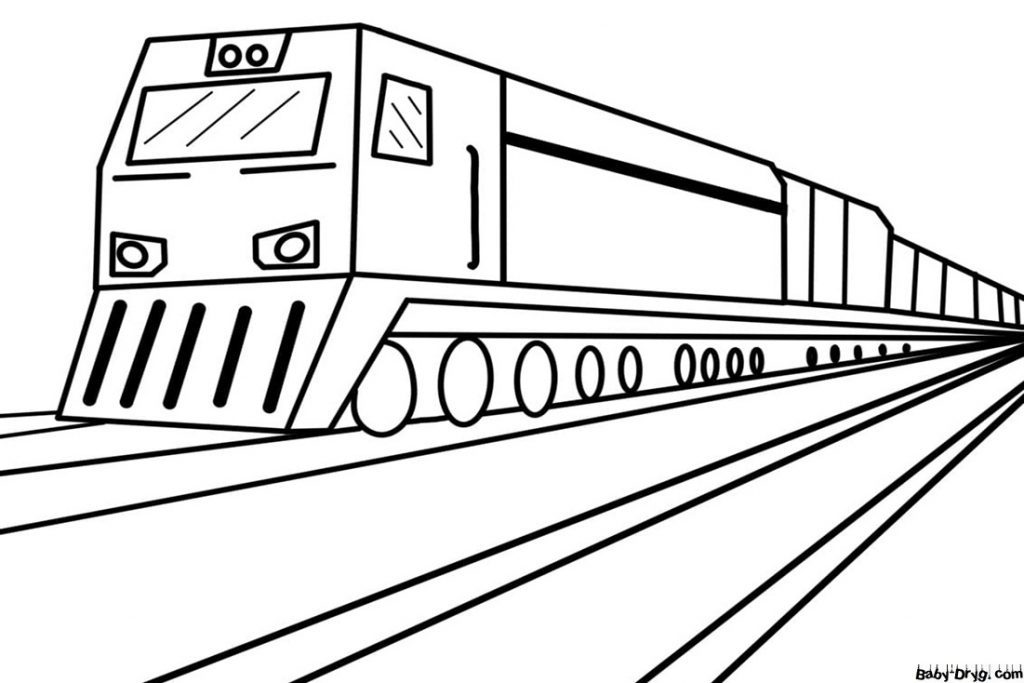 Freight Train to Print Coloring Page | Coloring Trains / Steam locomotives / Electric trains