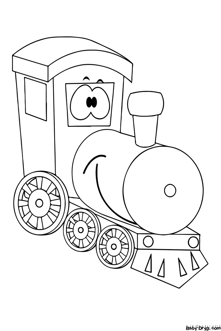 Funny little steam train Coloring Page | Coloring Trains / Steam locomotives / Electric trains