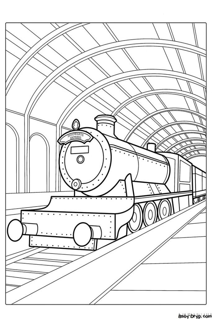 Hogwarts Express Coloring Page | Coloring Trains / Steam locomotives / Electric trains