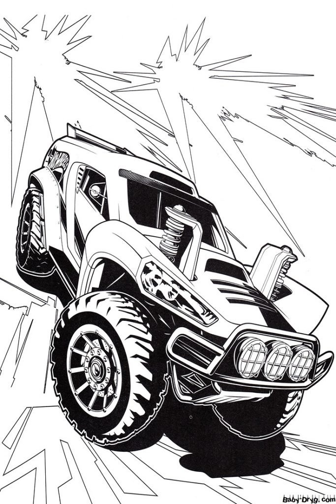 Hot Wheels monster SUV Coloring Page | Coloring Jeep