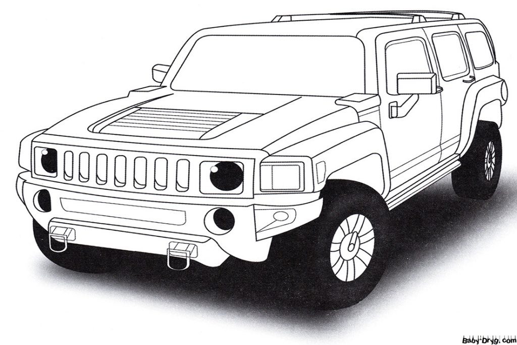 Hummer H3 Coloring Page | Coloring Jeep