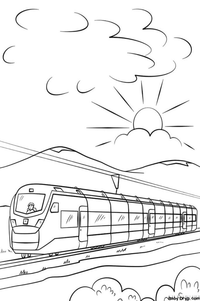 Intercity High Speed Train Coloring Page | Coloring Trains / Steam locomotives / Electric trains