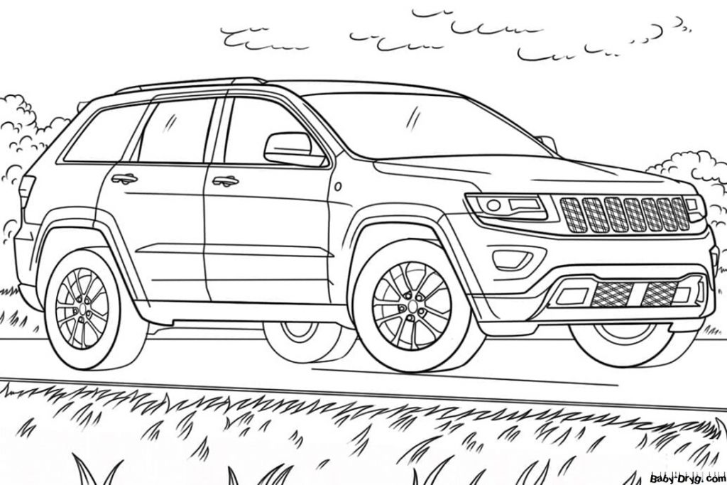 Jeep Grand Cherokee Coloring Page | Coloring Jeep