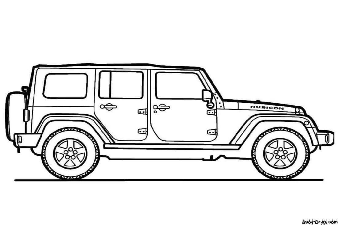 Jeep Rubicon Coloring Page | Coloring Jeep