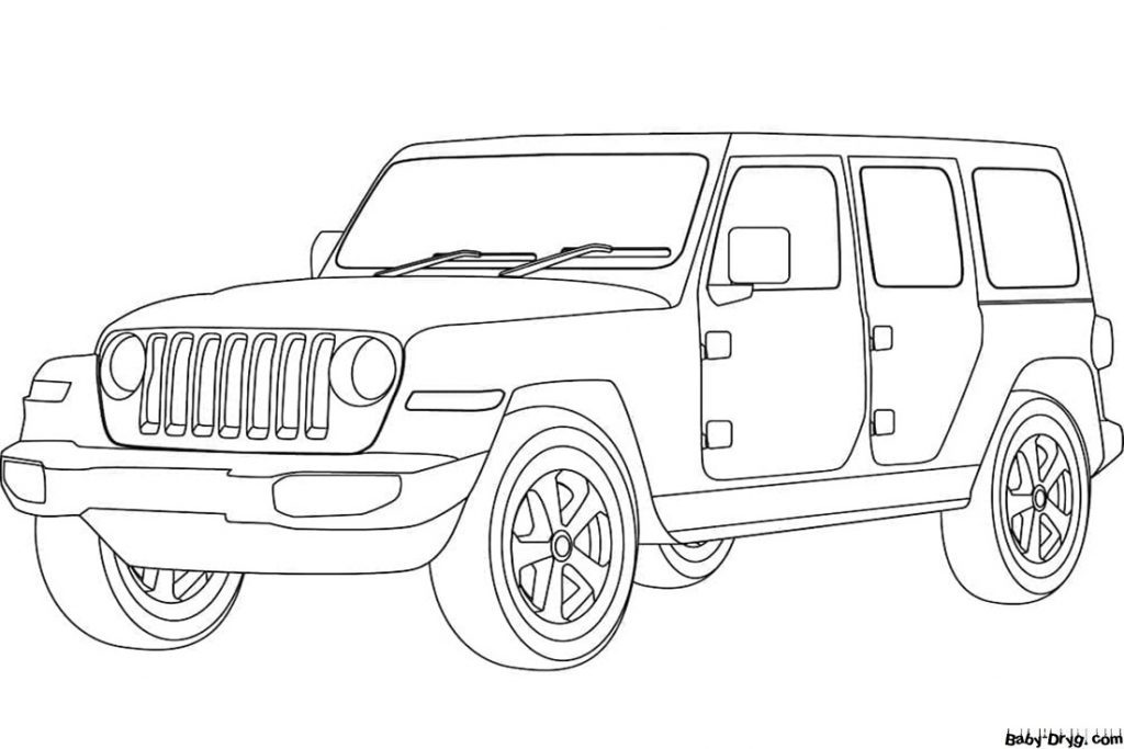 Jeep Wrangler Coloring Page | Coloring Jeep