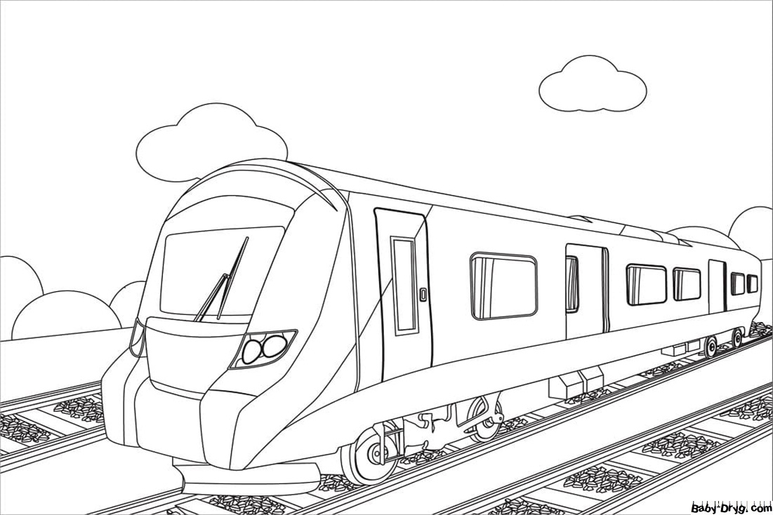 Картинка едущего поезда | Раскраски Поезда / Паровозы / Электрички