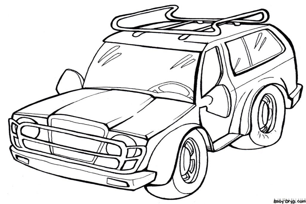 Little jeep Coloring Page | Coloring Jeep