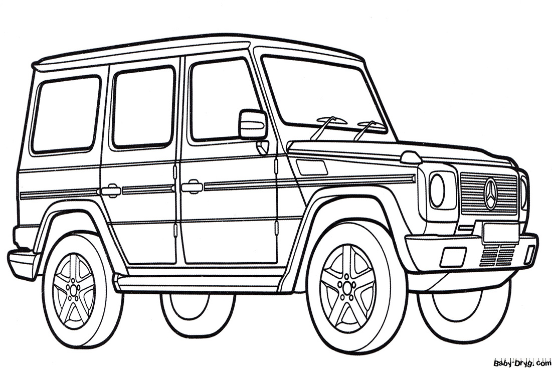 Mercedes-Benz G-Class Coloring Page | Coloring Jeep