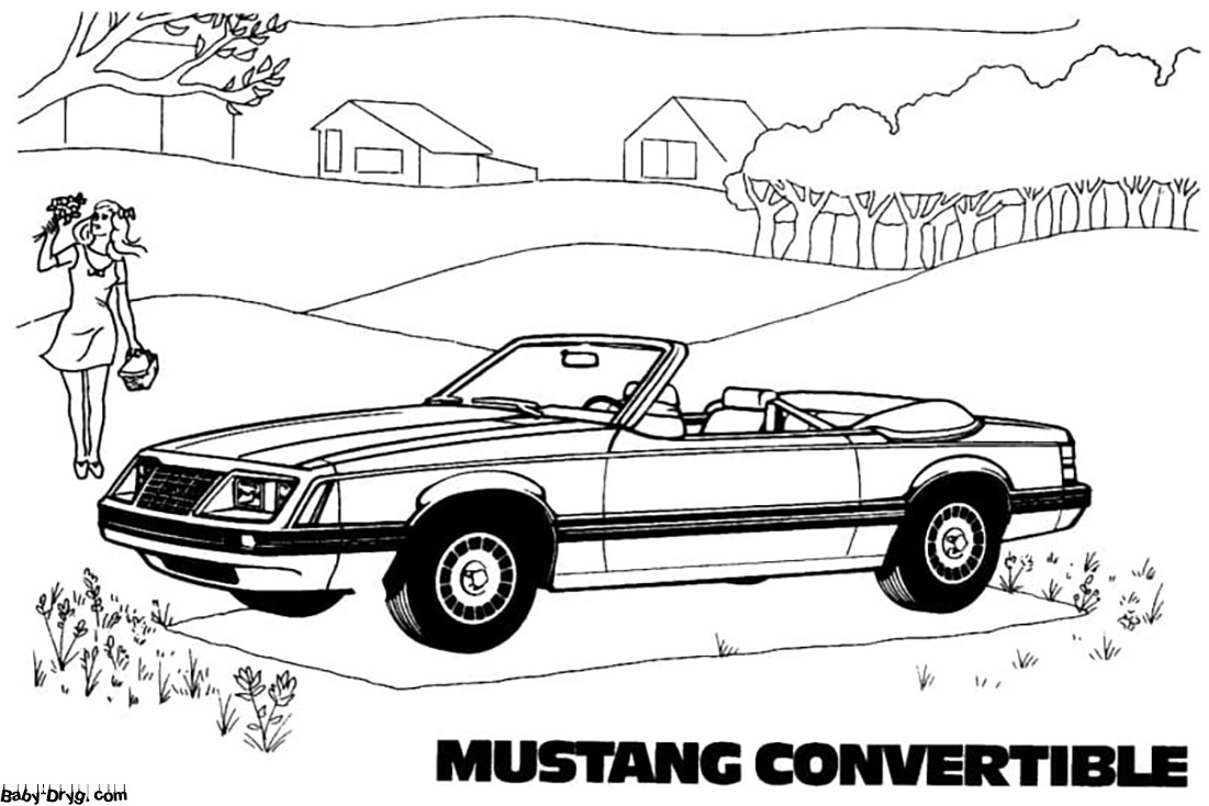 Mustang Convertible Coloring Page | Coloring Mustang