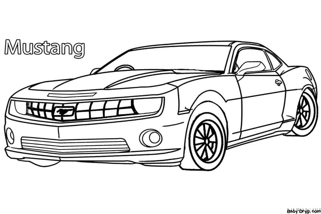 Mustang for kids print out Coloring Page | Coloring Mustang