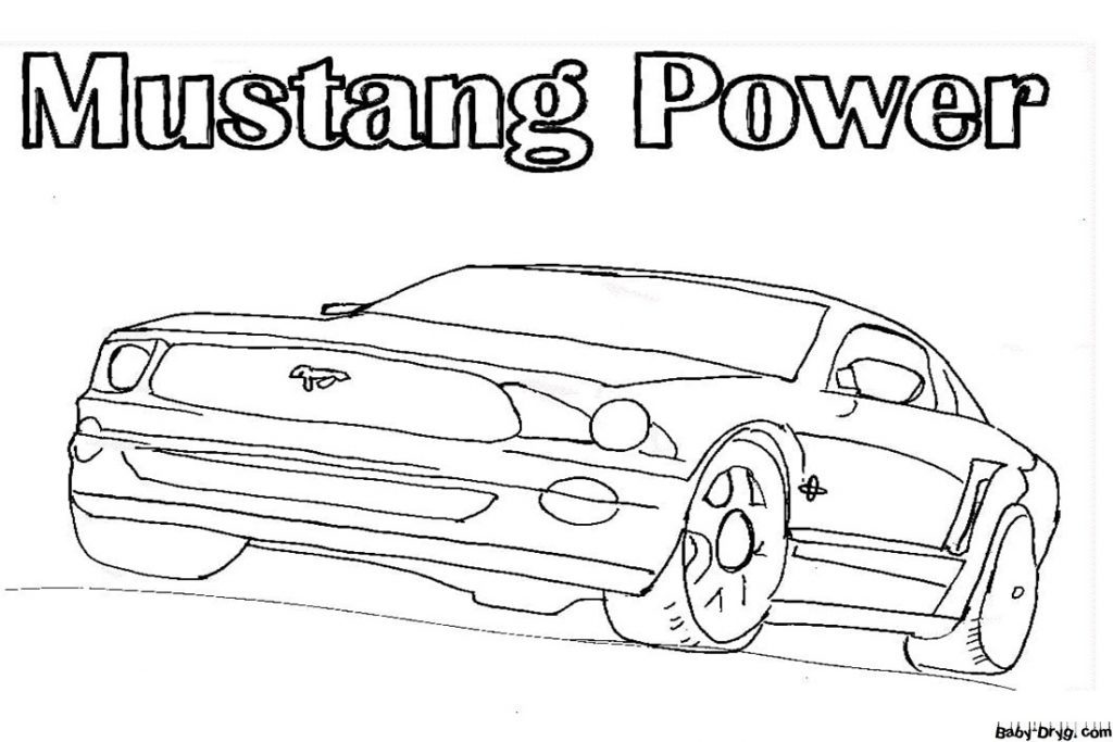 Mustang Power Coloring Page | Coloring Mustang