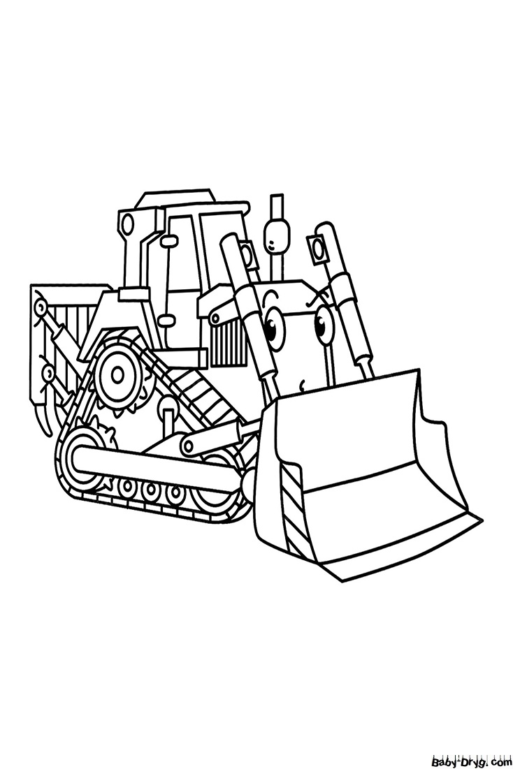 Nice bulldozer Coloring Page | Coloring Bulldozer