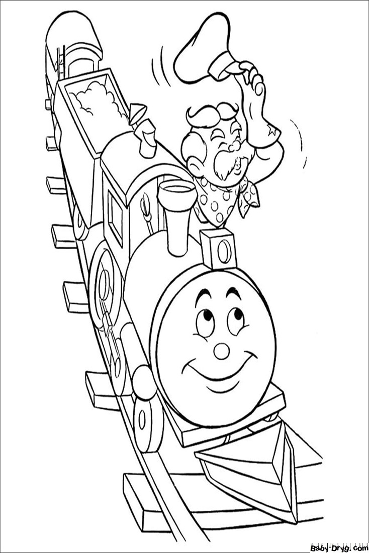 Old Train Driver Coloring Page | Coloring Trains / Steam locomotives / Electric trains