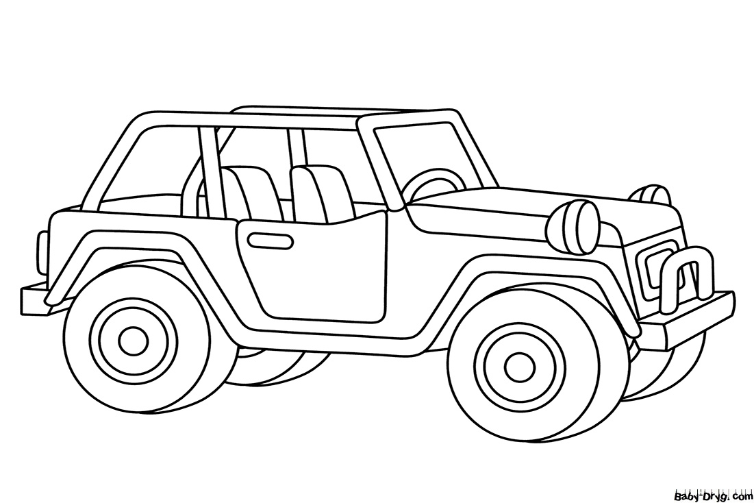 Open SUV Coloring Page | Coloring Jeep