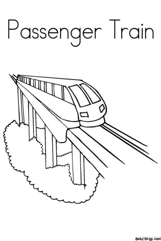 Passenger Train Coloring Page | Coloring Trains / Steam locomotives / Electric trains