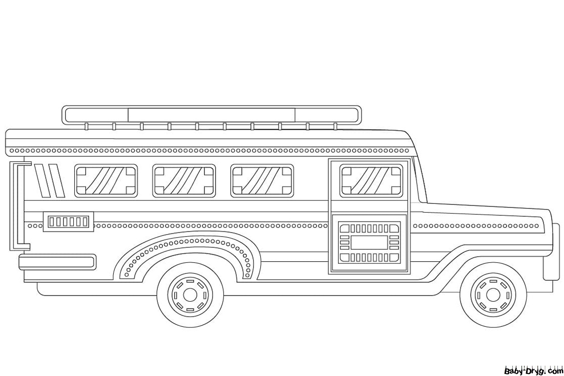 Philippine Jeepney Coloring Page | Coloring Jeepney