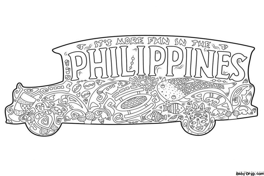 Philippines Jeepney Coloring Page | Coloring Jeepney