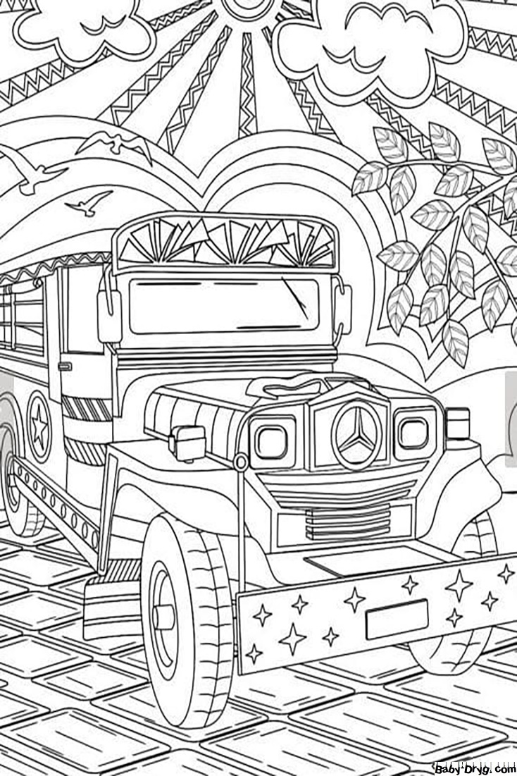 Printable Jeepney Coloring Page | Coloring Jeepney
