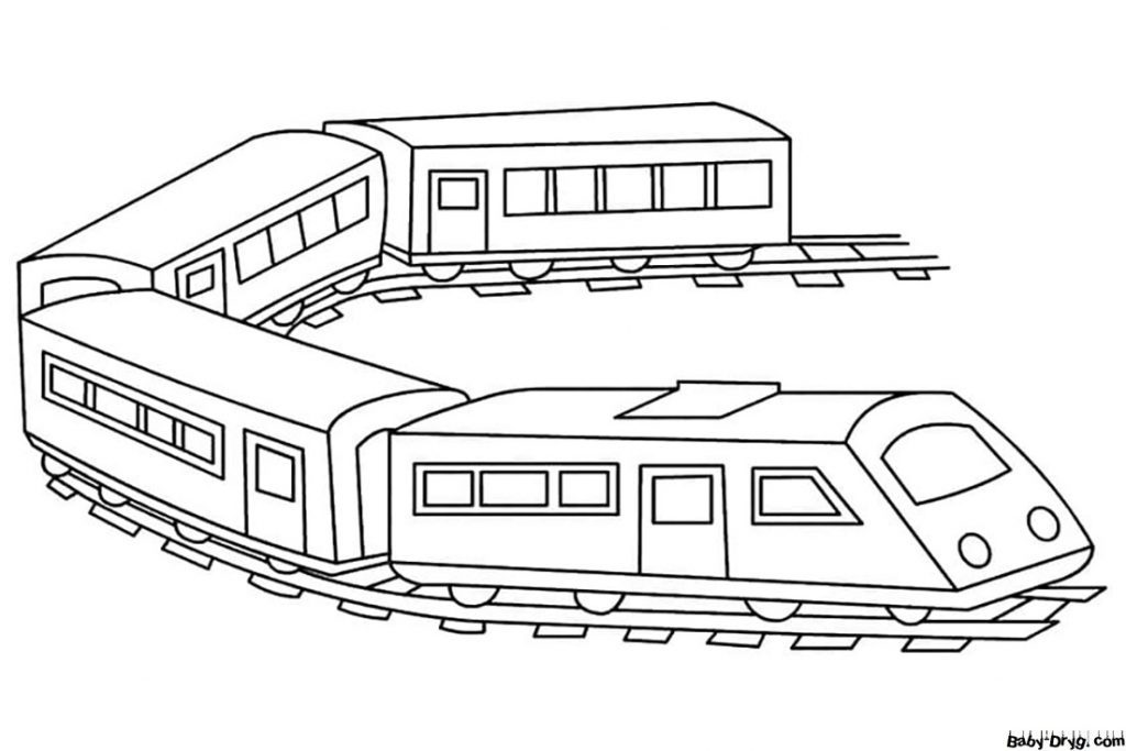 Printable Passenger Train Coloring Page | Coloring Trains / Steam locomotives / Electric trains