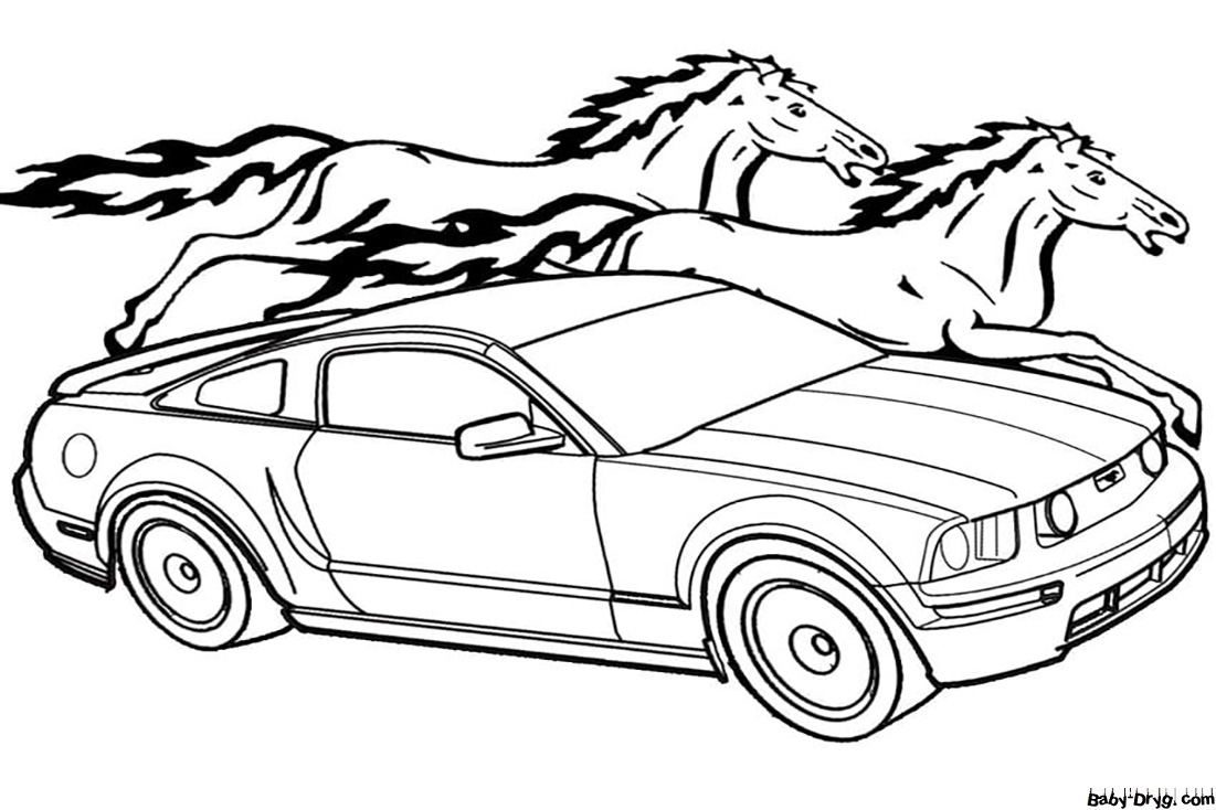 Раскраска Автомобиль Мустанг | Раскраски Мустанг / Mustang
