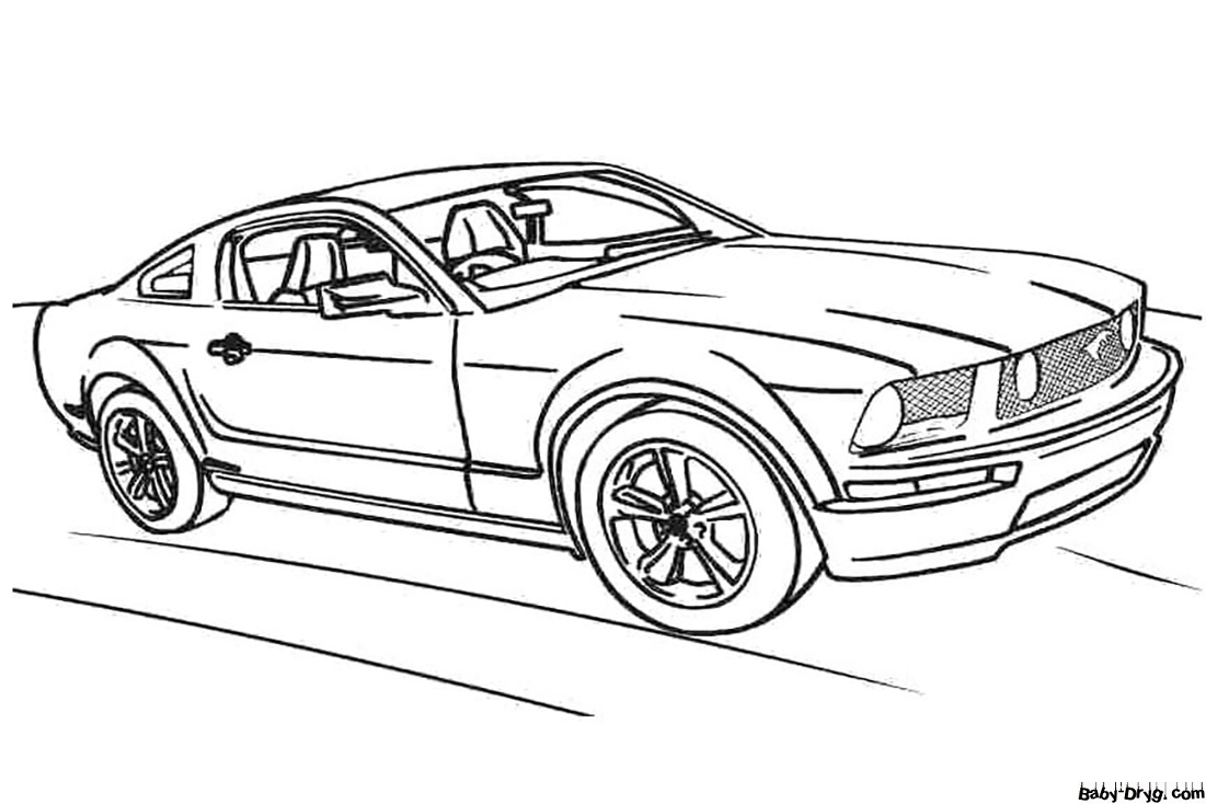 Раскраска автомобиль Мустанг бесплатно | Раскраски Мустанг / Mustang