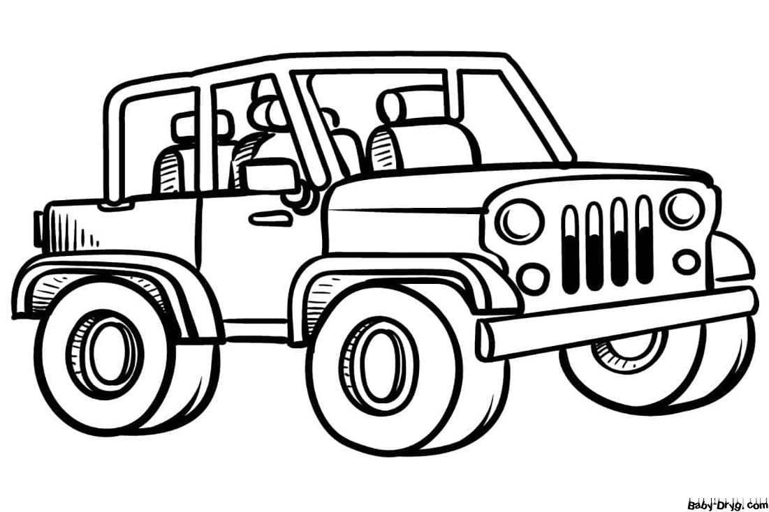 Раскраска бесплатная Джип распечатать | Раскраски Джипы / Jeep