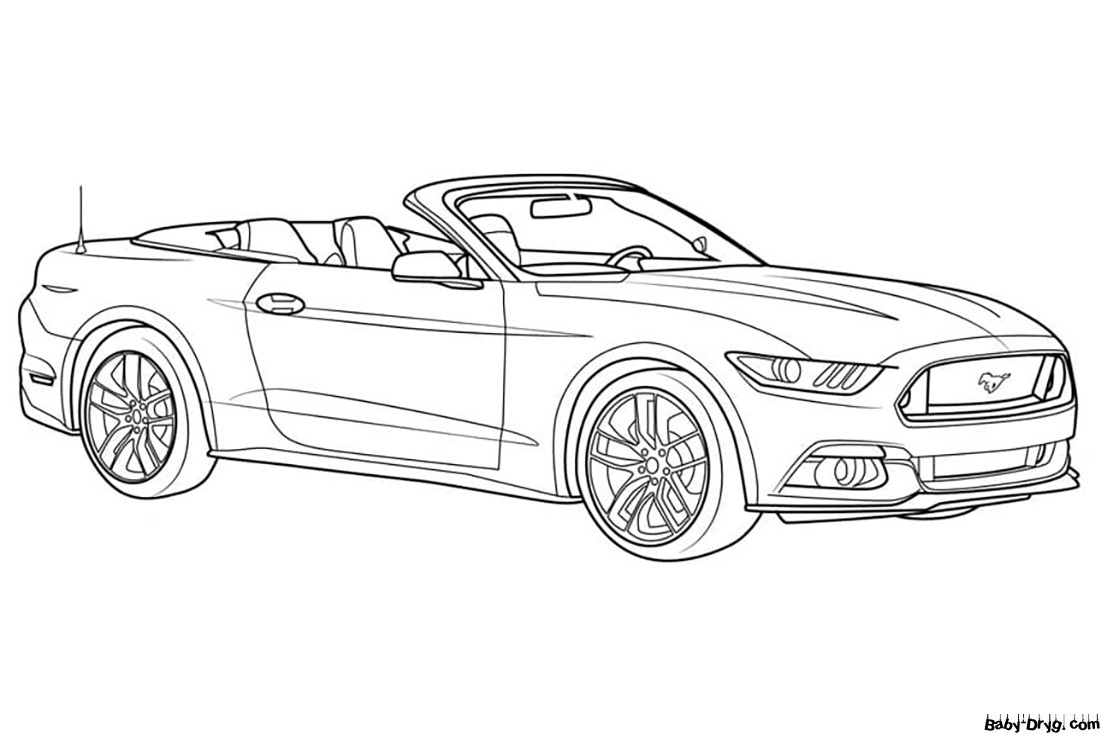 Раскраска Бесплатная Форд Мустанг | Раскраски Мустанг / Mustang