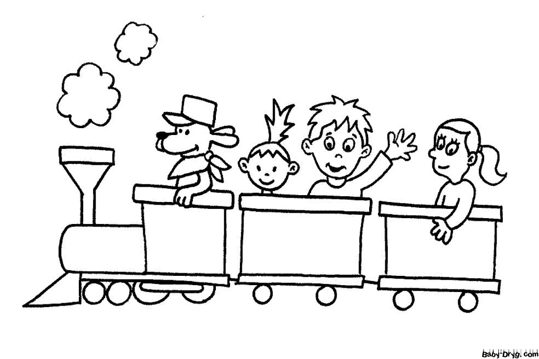 Раскраска Детский поезд | Раскраски Поезда / Паровозы / Электрички