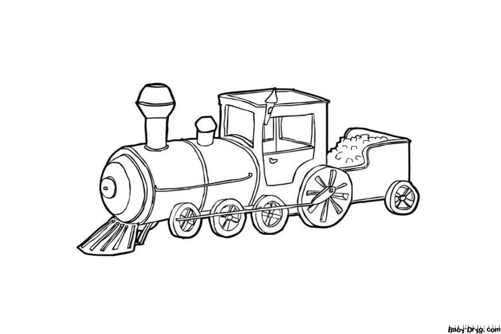 Раскраска Двигатель поезда | Раскраски Поезда / Паровозы / Электрички