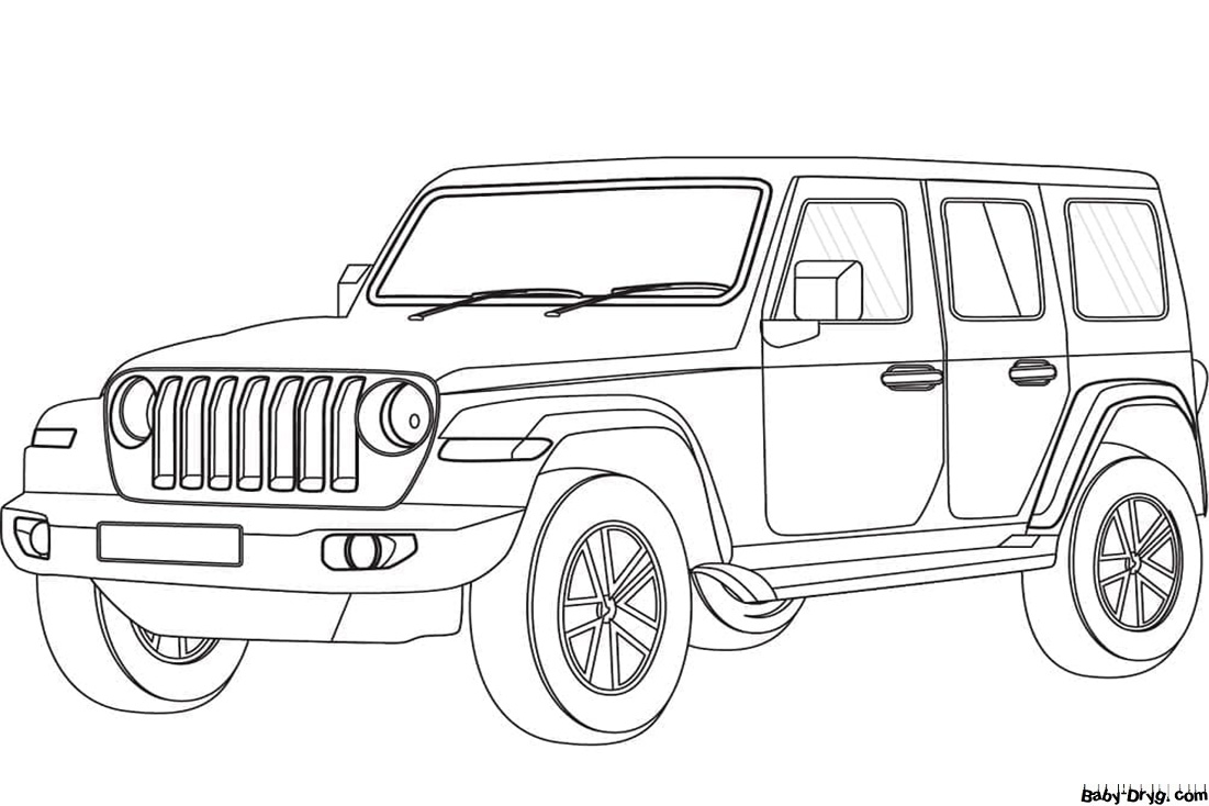 Раскраска Джип для раскрашивания | Раскраски Джипы / Jeep