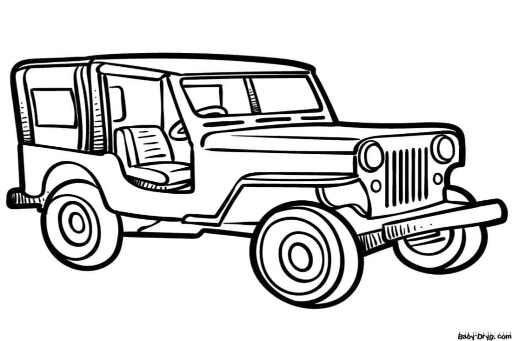 Раскраска Джип распечатать бесплатно | Раскраски Джипы / Jeep