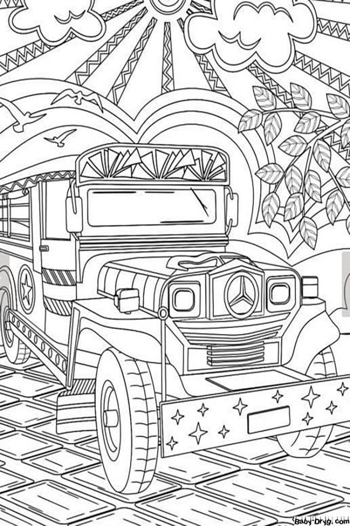 Раскраска Джипни распечатать | Раскраски Джипни / Jeepney