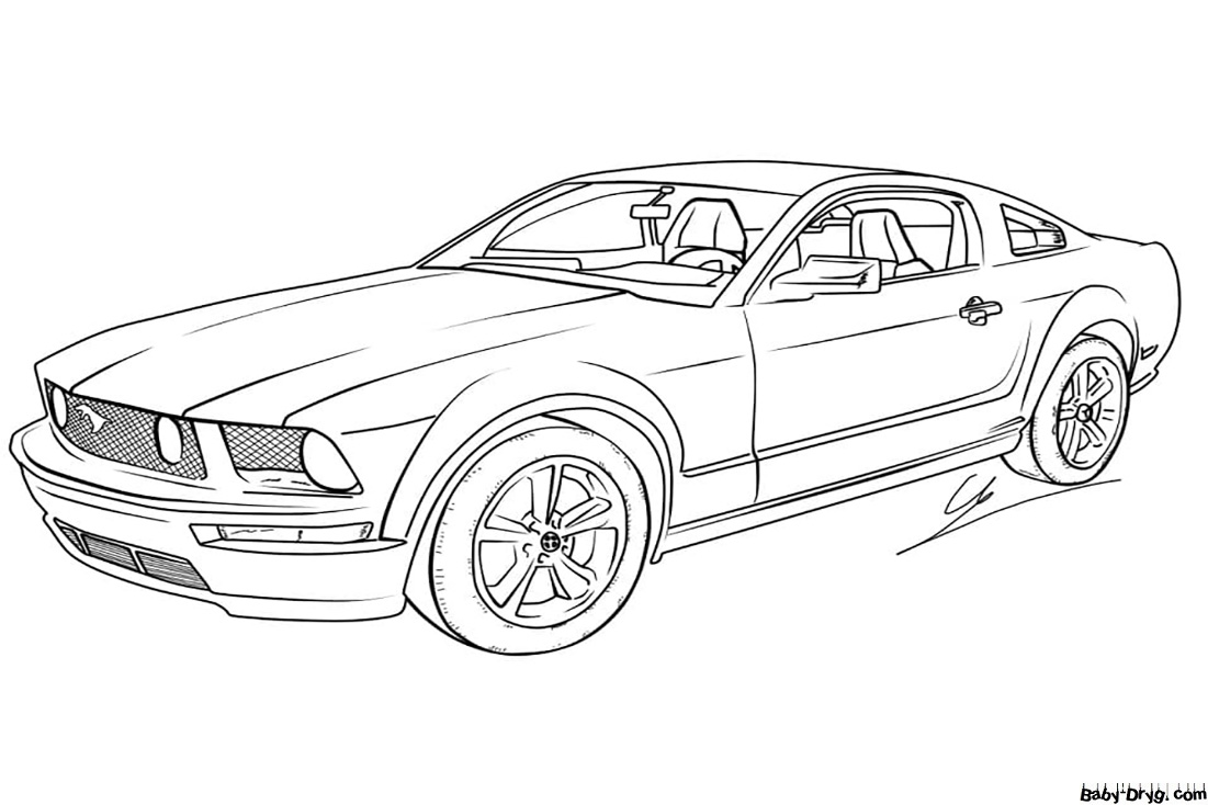 Раскраска Форд Мустанг GT | Раскраски Мустанг / Mustang