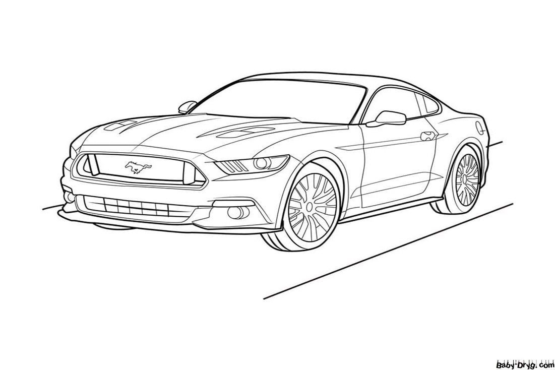 Раскраска Форд Мустанг легкая | Раскраски Мустанг / Mustang
