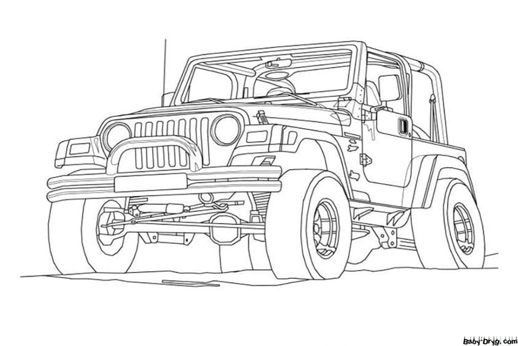 Раскраска Крутой джип | Раскраски Джипы / Jeep