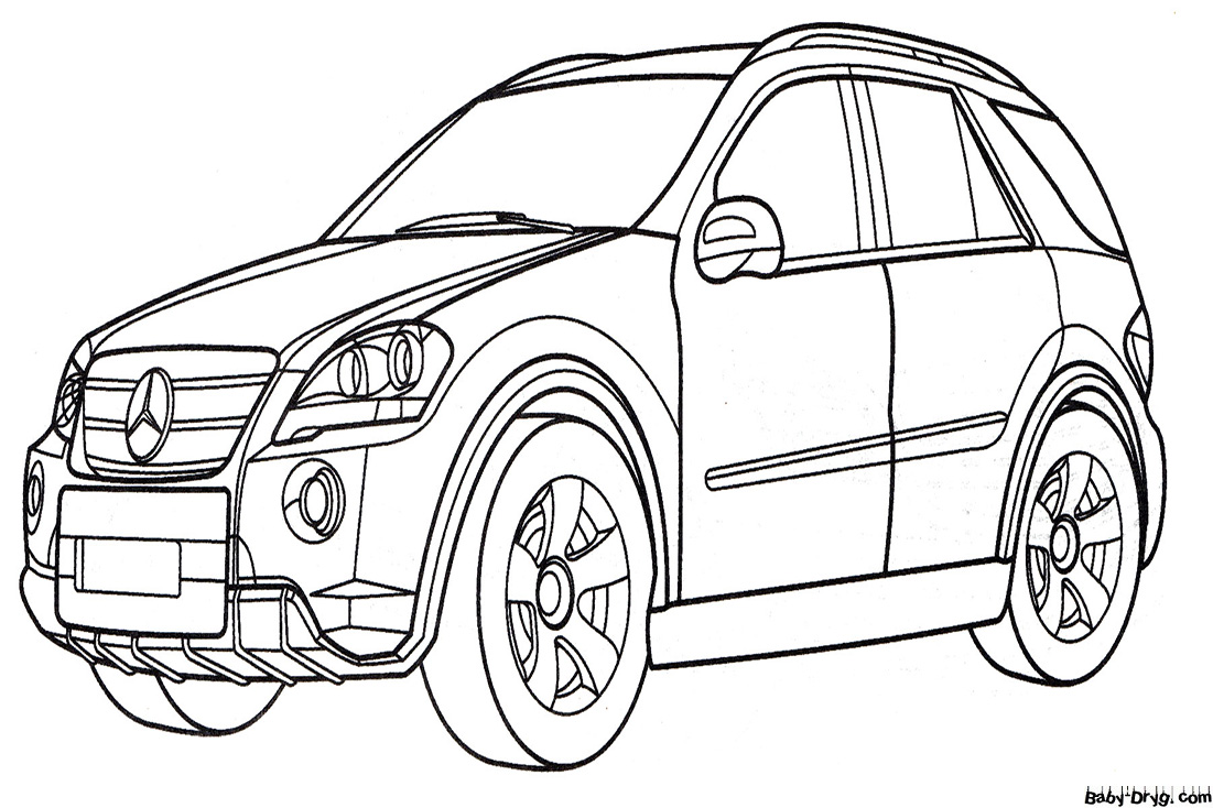 Раскраска Мерседес Бенц ML 350 (Mercedes Benz ML 350) | Раскраски Джипы / Jeep