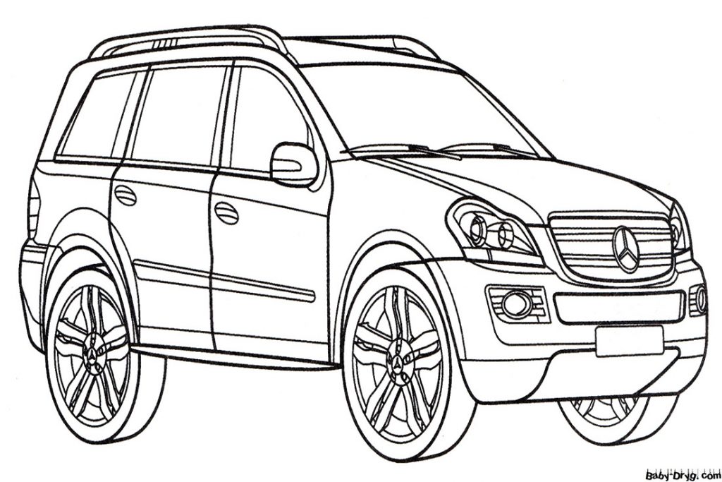 Раскраска Мерседес GL 500 (Mercedes GL 500) | Раскраски Джипы / Jeep