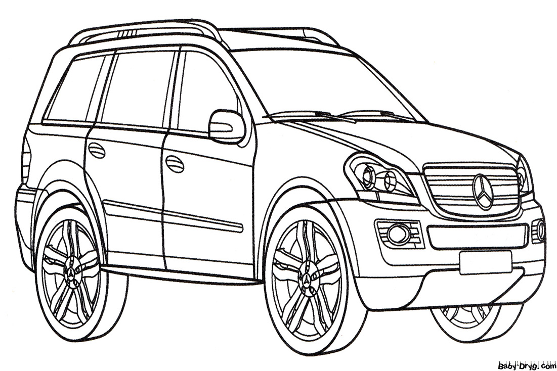 Раскраска Мерседес GL 500 (Mercedes GL 500) | Раскраски Джипы / Jeep