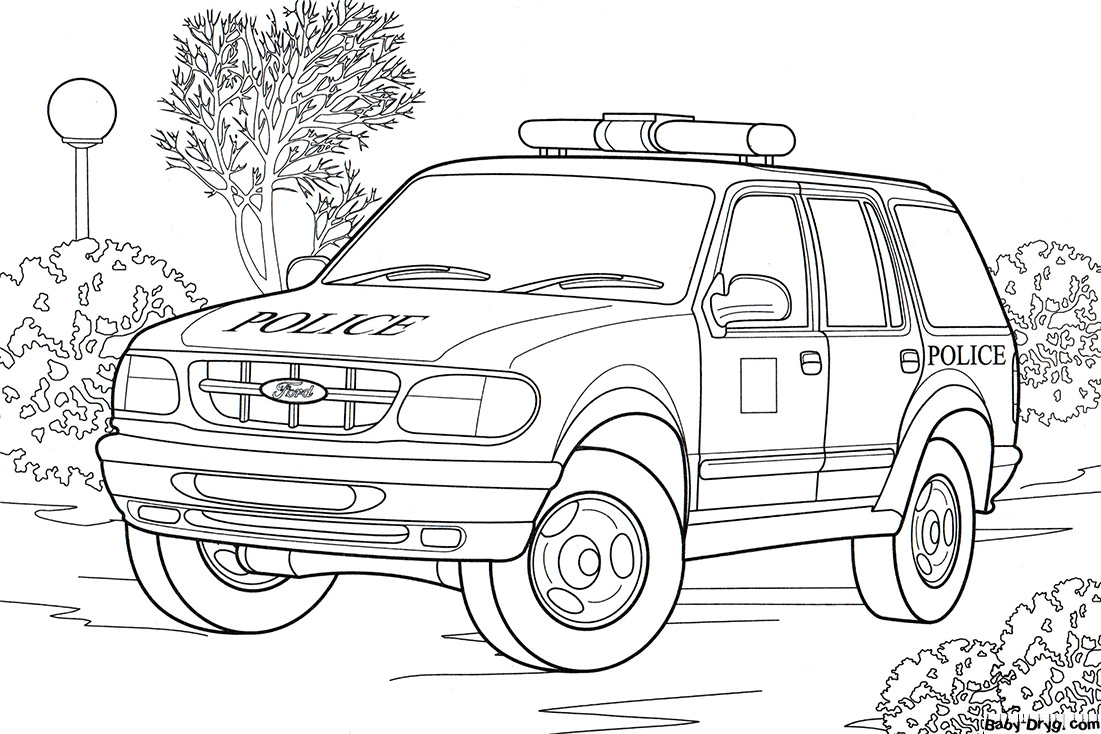 Раскраска Полицейский джип Англии | Раскраски Джипы / Jeep
