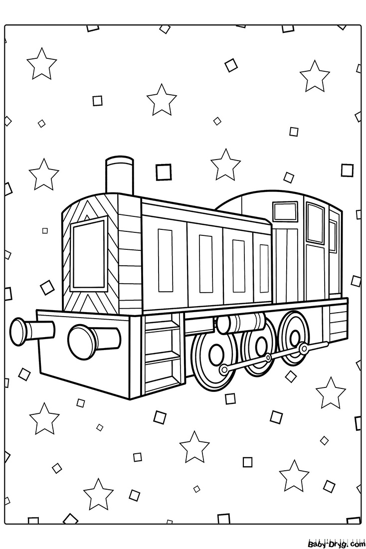 Раскраска Праздничный поезд | Раскраски Поезда / Паровозы / Электрички