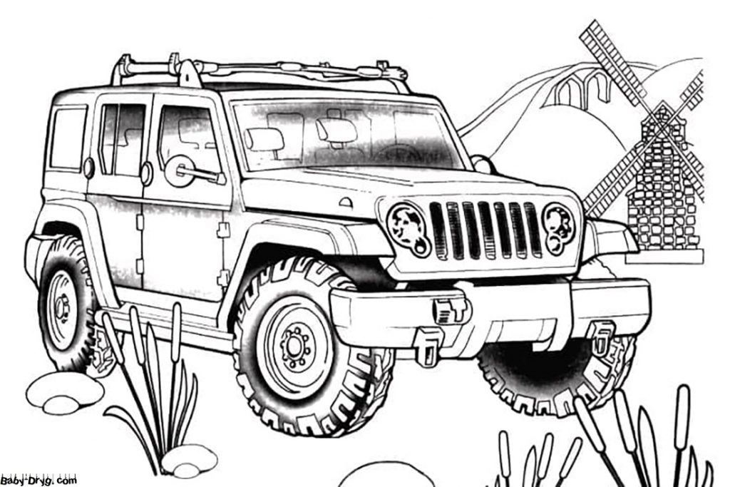 Раскраска Спасательный джип | Раскраски Джипы / Jeep