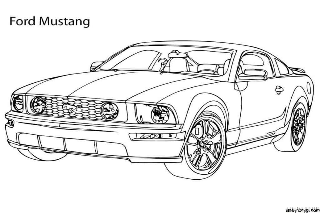 Раскраска Суперкар Форд Мустанг | Раскраски Мустанг / Mustang